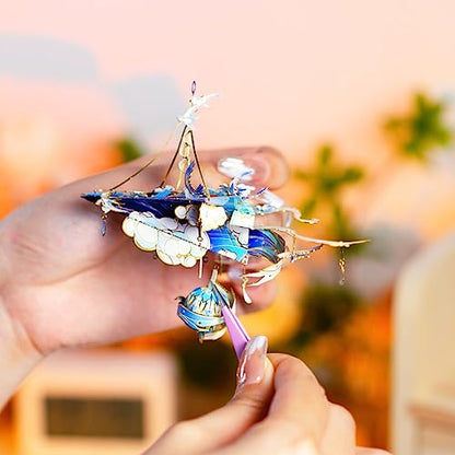 MU 3D Metal Puzzles Windbell Wind Chime C Model Kits Building for Adult and Teeners, Windchime Jigsaw Miniature DIY Sets, Birthday Gift - color: C Keep on Changing Every Day