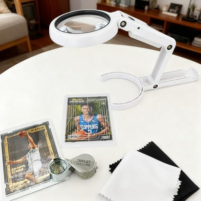 Deyimmei Sports Cards Grading Kit with Thickness Measuring Card, Card Centering Grading Tool, Clarity Tool Set with LED, Sports Trading Cards Measuring Tools and Accessories