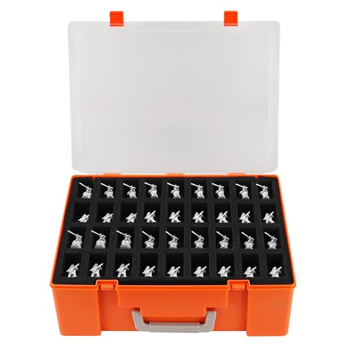 Miniature Storage Sturdy Carrying Figure Case -108 Slot Figurine Minature Carrying Case Compatible with D&D and More (orange) - color: orange