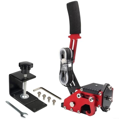 USB Handbrake for Pc Racing Simulator Drift Controller with Hall Sensor, Adjustable Spring Tension, Aluminum Alloy Handbrake for Logitech G27 G29 G920 G923 Assetto Corsa Dirt Rally Red - size: Red