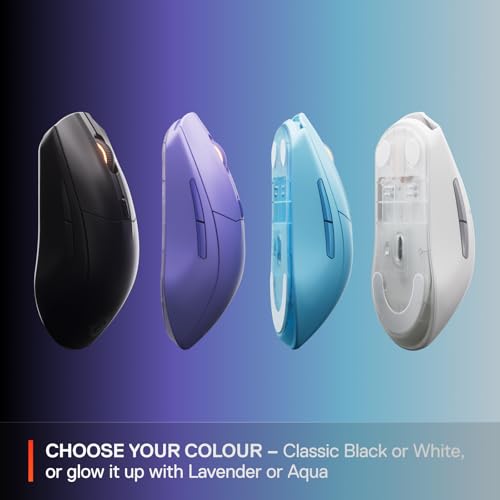 SteelSeries Rival 3 Wireless Gen 2 Gaming Mouse — 2.4GHz and Bluetooth — 18000 DPI TrueMove Air Optical Sensor — 60 Million Click Durability — Light-Weight — 100% PTFE Feet — White | 18000 DPI sensor with 2.4GHz wireless and 60M click switches for gaming,