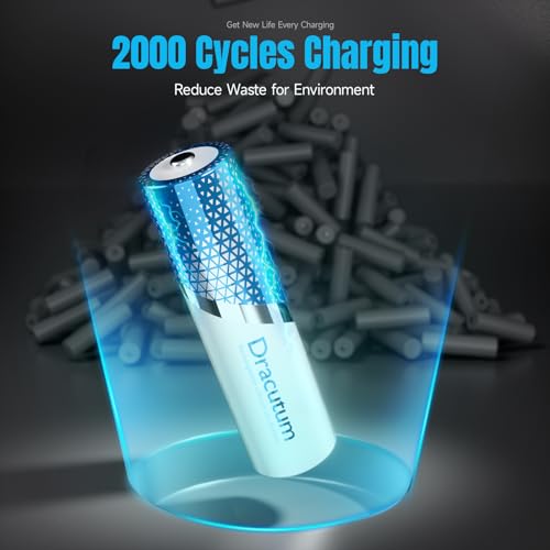 3600mWh Rechargeable Lithium AA Batteries, 4 Pack High Capacity 1.5V Constant AA Li-ion Rechargeable Batteries for Camera, Doorbell, Smart Lock Deadbolt, Security Aralm System - size: 4 AA 3600 mWh