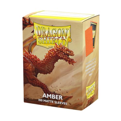 Dragon Shield | Standard Size Card Matte Sleeves | 100 CT - Smooth & Tough Premium TCG Sleeves | Compatible with Pokemon, Flesh & Blood, One Piece & Magic the Gathering | Amber - color: Amber