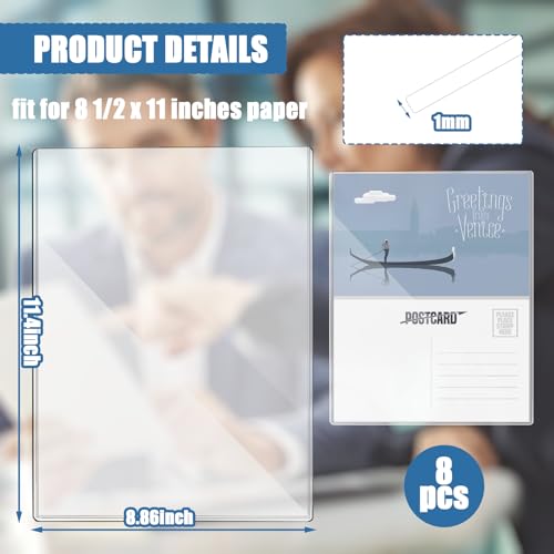 8 1/2" x 11" Rigid Print Protectors Clear Sheet Protectors Hard Plastic Paper Page Magazine Protectors for Collectors Rigid Top Loaders Document Holder Birth Certificate Protector (8) - size: 8ct 8 1/2" x 11"