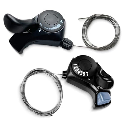 Bike Shifter, SL-TX30-7R Speed Shift Lever and Set, One Pair 3X7 Bike Thumb Gear Shifters for Mountaiity Road Folding Bicycle | Bike shifter. Durable, ergonomic design. Compatible with mountain, road, folding bikes. Easy install. - size: SL-TX30-3x7