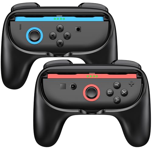 EXTREMECOOL Switch 2 Controller Grip Compatible with Nintendo Switch 2 (2025) for Joycon Controller, Plug and Play Joypad Grip, 2 Pack Joy Con Comfort Grips for Nintendo Switch 2 Accessories Kit Black - size: S-Joypad Size