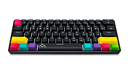 One - Hot-Swappable 60% Mechanical Keyboard with Extra Colorful Keycaps, RGB Lights, Spill Proof, Optical Switches (Gateron Blue)