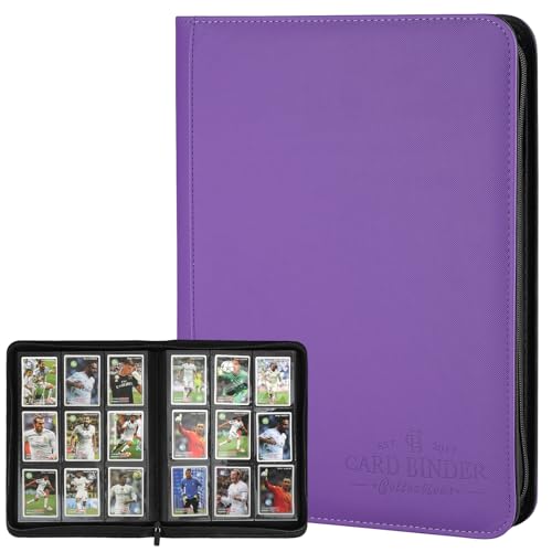 9 Pockets Card Binder,Premium Zip Trading Card Binder,540 Double Sided Pocket PU Collection Binder, Collector Album, Card Folder for MTG, TCG, Business Cards.(Purple) - color: Purple, size: 9 Pocket 540