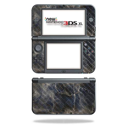 MightySkins Carbon Fiber Skin for Nintendo New 3DS XL (2015) - Stormy Marble | Protective, Durable Textured Carbon Fiber Finish | Easy to Apply, Remove, and Change Styles | Made in The USA - color: Stormy Marble