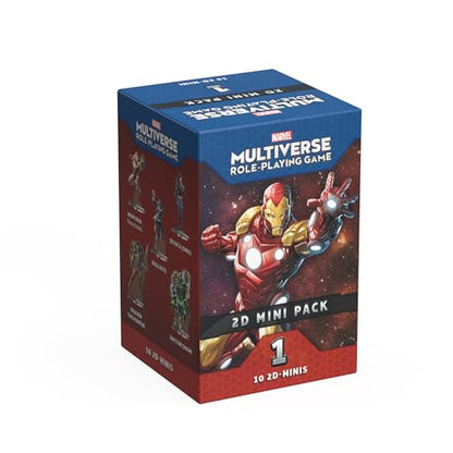 Marvel Multiverse RPG 2D Mini Pack #1 | Iconic Heroes & Villains! 10 Acrylic Standees with Bases & Collector Cards, Strategy Game, Ages 14+, 2-4 Players