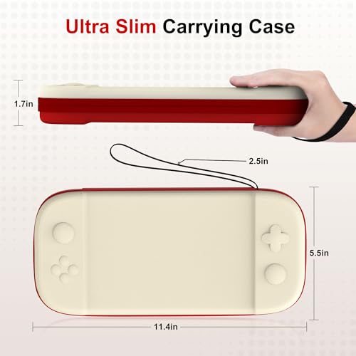 STARTRC GAMES Slim Carrying Case for Nintendo Switch 2 2025, Hard Shell Travel Case with 12 Game Card Slots, Portable Carry Bag for Switch 2 Console White & Red - color: White & Red
