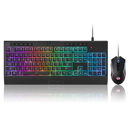 Redragon S151 Combo, K525 Membrane Gaming Keyboard + M616 10000 DPI Mouse | 4 On-the-Fly Combos, No Software Needed, 6-Button Precision Control, Full-Size Layout, Shared Dongle, On-Board CPI Mice - color: S151 BK