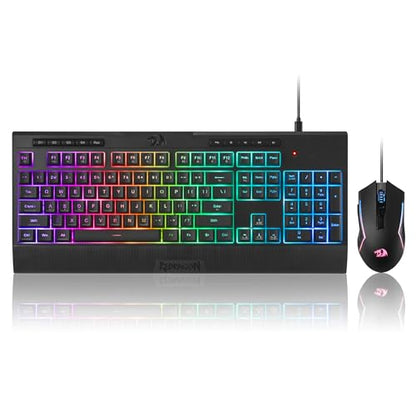 Redragon S151 Combo, K525 Membrane Gaming Keyboard + M616 10000 DPI Mouse | 4 On-the-Fly Combos, No Software Needed, 6-Button Precision Control, Full-Size Layout, Shared Dongle, On-Board CPI Mice - color: S151 BK