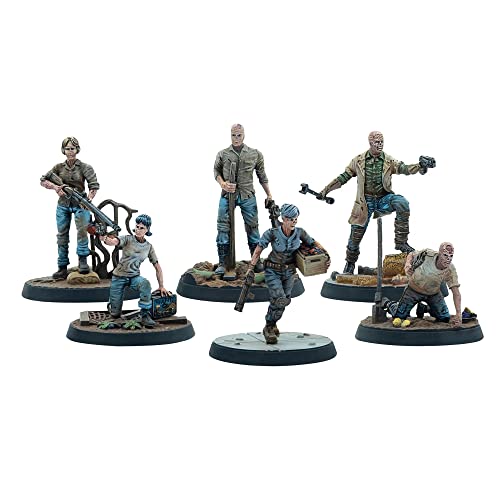 Modiphius Entertainment Fallout Wasteland Warfare: Survivors - Ghoul Settlers (The Slog) - 6 Unpainted Resin Miniatures, Includes Scenic Bases, 32MM Scale Figures, Roleplaying Game Minifigures - style: Ghoul Settlers