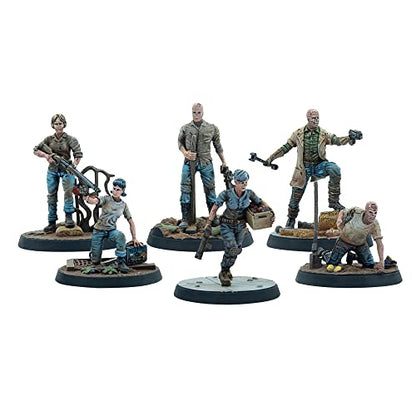 Modiphius Entertainment Fallout Wasteland Warfare: Survivors - Ghoul Settlers (The Slog) - 6 Unpainted Resin Miniatures, Includes Scenic Bases, 32MM Scale Figures, Roleplaying Game Minifigures - style: Ghoul Settlers