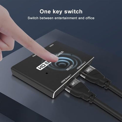HDMI 2.1 Ultra HD 8K High Speed 48Gbps Directional Switch Adapter 2in 1out 8K@60Hz 4K@120Hz Converter Compatible with XBOX PS5 Projectors Monitors | Ultra HD 8K 4K, Directional 2in 1out Adapter, Compatible with XBOX PS5 Projectors Monitors,120Hz Refresh R