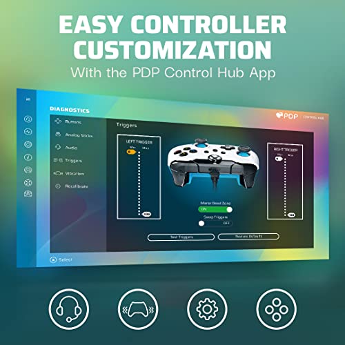 PDP Wired Controller Ion White for Xbox Series X|S, Gamepad, Wired Video Game Controller, Gaming Controller, Xbox One, Officially Licensed - Xbox Series X - color: Ion White
