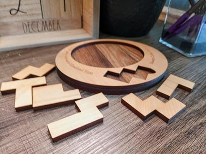 Creative Crafthouse Cracked Egg Wood Brain Teaser Puzzle for Adults | Fit all 6 wood pieces into the egg-shaped opening. A level 8 of 10 Stewart Coffin dissection puzzle, made in the USA. - style: Cracked Egg