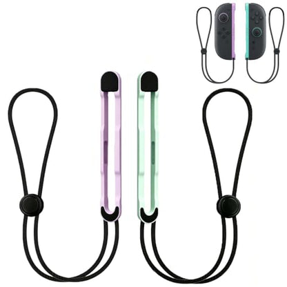 Arvytosty Magnetic Wrist Straps for Switch 2 Controller, 1 Pair Compatible with Switch 2 Mouse Mode, Replacement Wrist Strap with Responsive SR/SL Buttons (Purple/Light Green) - color: Purple/Light Green