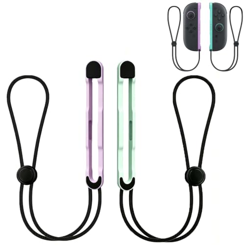 Arvytosty Magnetic Wrist Straps for Switch 2 Controller, 1 Pair Compatible with Switch 2 Mouse Mode, Replacement Wrist Strap with Responsive SR/SL Buttons (Purple/Light Green) - color: Purple/Light Green