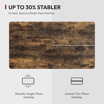 SANODESK Electric Standing Desk with Desk Clamp Power Strip 48"x 24" Whole-Piece Desktop Height Adjustable Stand Up Desk with Cable Management Sit Stand Home Office Desk Silver Frame/Rustic Brown Top - color: Silver Frame+rustic Brown Top, size: 48"x24"