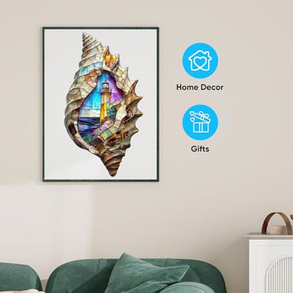 Delobil Wooden Puzzles, Shell Landscape Jigsaw Puzzles 200 Pieces, Unique Shaped Wooden Puzzle for Adults and Kids, Ghristmas Gift Family Game 15.2 x 8.3 Inch - color: Shell Landscape 01, size: 200Pcs