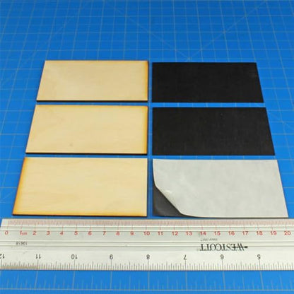 LITKO Ready Base Kit | Compatible with The Old World | 50x100mm Chariot | Twenty 3mm plywood bases + magnets | Magnetize minis for storage & steel trays | Infantry - style: 50x100mm Rectangular