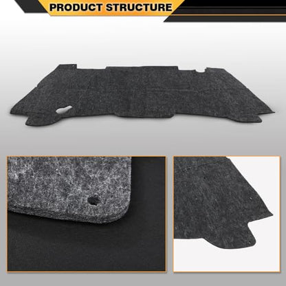 CNNELL Hood Insulation Pad Compatible with Dodge Ram 1500 1994-2001/Not Fit Durango Or Dakota, Not Fit for Diesel Black - style: 1994-2001 Ram 1500