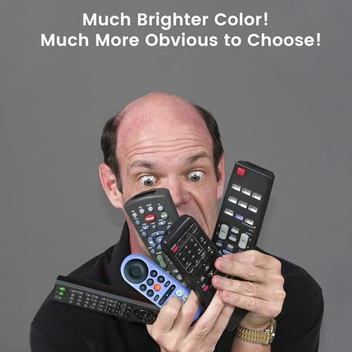 2-Pack Glowing Remote Cover for VIZIO XRT281 Remote Control Glow Blue & Red | Glowing in the Dark, Protective Silicone Case with Lanyard, GITD! - color: Glow Blue&Red