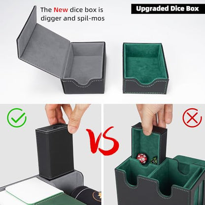 AFIING MTG Deck Box 6 In1 with MTG Playma,Premium Card Storage Box with 5 Pcs MTG Deck Box Holds 2400+ Trading Cards, Large TCG Card Deck Case for Magic Yugioh Sports Cards (Black&Grye) - color: Set Black Grey