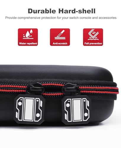 Switch Carrying Case for Nintendo Switch 2 (2025)/Switch/OLED, Switch Travel Carrying Case Hard Shell Protective for Nintendo Switch 2 Accessories, 10 Game Card Slots, Crush-resistant - size: Case only-Black