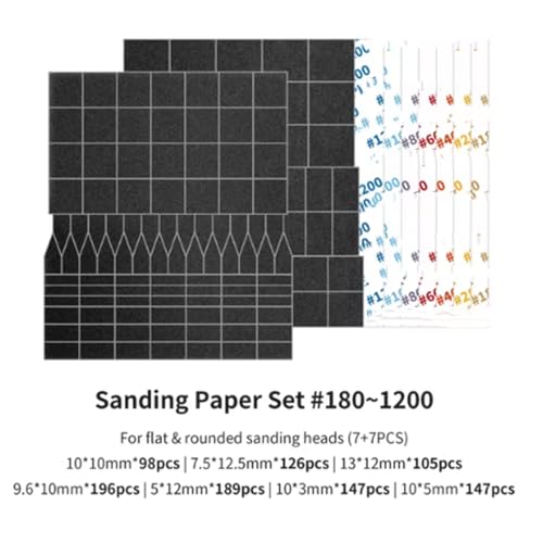 Reciprocating Electric Grinding Pen ES-A High Precision Model Tool for Military Models, Resin Kits Polishing,Miniature Crafting,DIY Hobby Accessories (Sanding Paper Set#180~1200) - color: Sanding Paper Set#180~1200