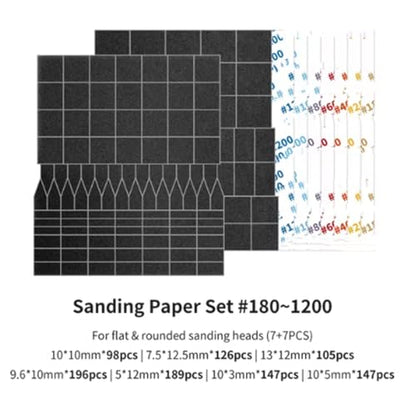Reciprocating Electric Grinding Pen ES-A High Precision Model Tool for Military Models, Resin Kits Polishing,Miniature Crafting,DIY Hobby Accessories (Sanding Paper Set#180~1200) - color: Sanding Paper Set#180~1200
