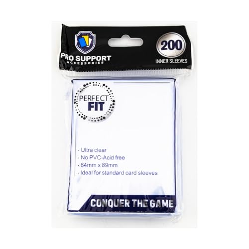 Pro Support Accessories 200 Premium Ultra Clear, Perfect for Double sleeving, fits Standard Size Trading Cards