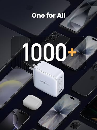 UGREEN Nexode 100W GaN USB C Charger, 4-Port Compact Foldable Fast Laptop Charger Power Adapter for MacBook Pro/Air, iPad Pro, iPhone 17/16/15 Series, Galaxy S25/S24, Pixel 10/9, Steam Deck, Pixelbook - color: White