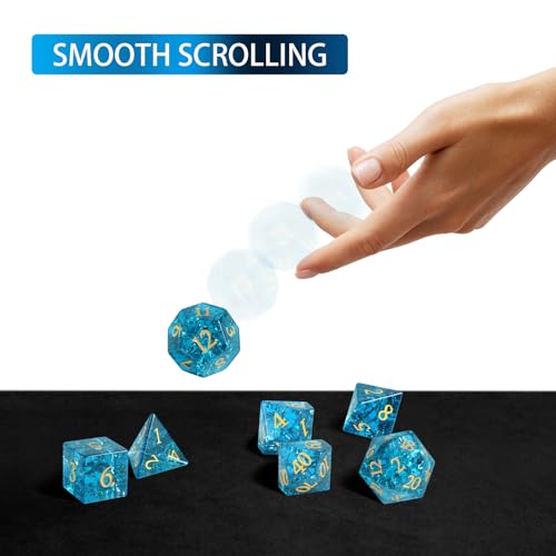 Fluorescent Blue 7Pcs Polyhedral Dice Set, K9 Crystal Cat's Eye Multi-Faceted DND Dice for Dungeons and Dragons RPG Tabletop Game (neon Blue) - color: Neon Blue