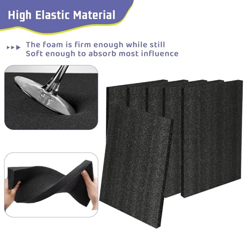 6 Pcs 16'' x 12'' x 1'' Polyurethane Foam - Foam Inserts for Cases Packing Foam Black Craft Foam Sheets for Packing Camera Toolbox Storage - size: 16'' x 12'' x 1''
