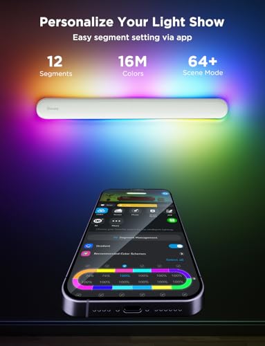 Govee Wall Sconce, Smart RGBIC Wall Lights, Works with Matter, 1 Pack | Music Sync, Color Changing Wall Mount Light Plug in, Modern Room Light for Living Room Bedroom Gaming Room Hallway