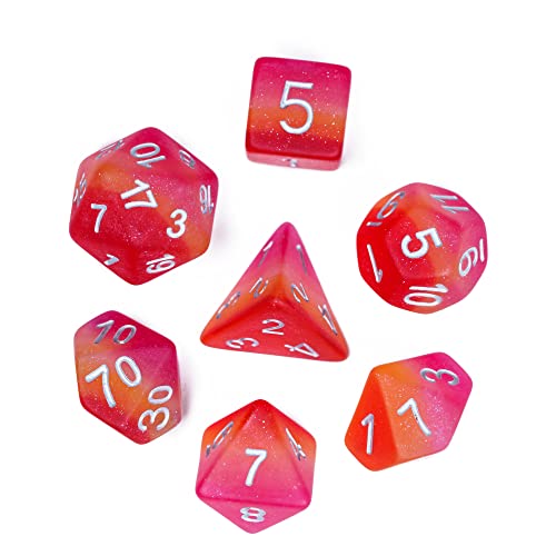 Lesbian-Pride DND Dice Set Matte Flag D&D Dice for RPG Board Games | Homosexual Flag, Leather Storage Bag, for Dungeons and Dragons Role Playing Games - color: Flag-lesbian-pride(matte)