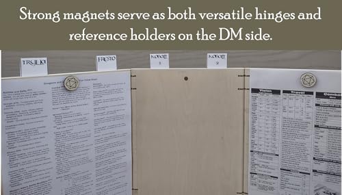 Wooden Dungeon Master Screen, 4-Panel Magnetic Engraved DM Screen, 11.25x35 inches (Warrior Woman) - style: Warrior Woman