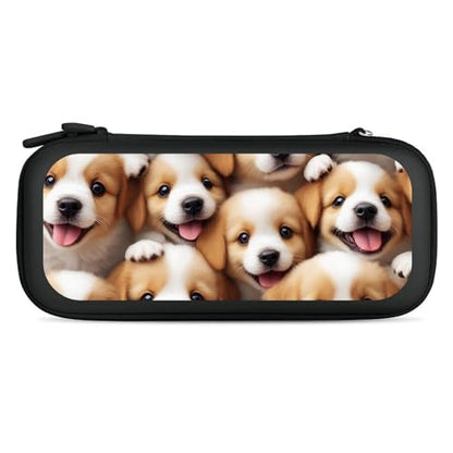 Portable Carrying Case Compatible with Switch, Protective Travel Case with 15 Game Cartridges, Cute Puppy Dogs Game Console Storage Bag - color: Color(90)