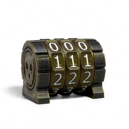 Life Counter Health Tracker for Board Games, TTRPGs, and Card Games with Skull Symbol, Compatible with MTG, 3 Gold Wheels with White Numbers - color: 3 Gold Rings+white Numbers