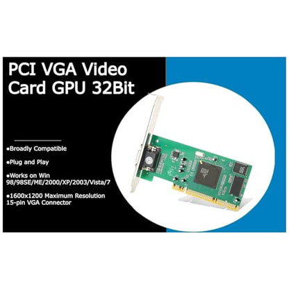 KUJOBUY 8MB Graphics Card VGA PCI 32Bit for Server Industrial Computer Multi-Display for ATI Rage XL 32 Bit PCI VGA Video Card PCI-X Interface Universal Video Card for Desktop Computers