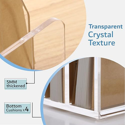 SANRUI Acrylic Bill Letter Organizer Holder for Desk, Clear 5 Compartments | Laddered Mail Sorters, Multifunction Desktop Envelope Folder Racks Document Holders for Office, Home, School - size: 5 Laddered Compartments