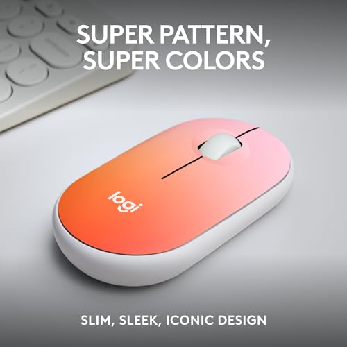 Logitech M340 Compact Ambidextrous Silent Wireless Mouse - Tropical Sunrise | Silent clicks, with 2.4 GHz USB-A Nano Receiver, 3 non-customizable buttons, 18-months battery, Windows Mac Chrome compatible - color: Tropical Sunrise