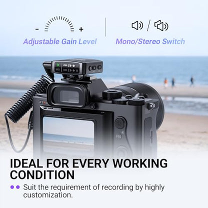 FIFINE Wireless Lavalier Microphone for iPhone/Android/Camera, 2 Pack Cordless Lapel Mic System for Vlog Recording Video YouTube/TikTok Interview, Condenser Clip-On Microphone with Charging Case-M9 | Condenser Clip-On Lapel Mic System, Charging Case, for