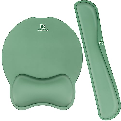 Gimars Ergonomic Mouse Pad Wrist Support, Upgrade Enlarge Superfine Fibre Soft Smooth Keyboard Wrist Rest, Comfortable Memory Foam Wrist Rest for Pain Relief, Computer, Gaming, Office,Dark Green - color: Blue Gradient