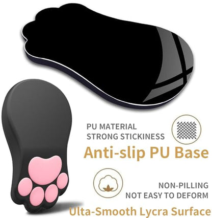 L-SPOUTTO Ergonomic Mouse Pad with Wrist Rest,Black Mouse Pad Wrist Support | Cute Cat Paw Comfortable Massage Design,Computer Pain Relief Mousepad with Non-Slip PU Base for Desk Laptop Gaming - color: Black