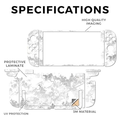 Glossy Glitter Gaming Skin Compatible with Nintendo Switch 2 Console Only - Viper Snow - Premium 3M Vinyl Protective Wrap Decal Cover - Easy to Apply | Crafted in The USA by MightySkins - color: Viper Snow, size: Switch 2 Console Skin Only, style: Glossy