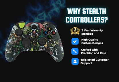 Stealth Controllers Wireless Controller for Xbox Series S, Xbox Series X, Xbox One - Soft Touch Feel - Custom Series S/X Controller (Scary Party) - color: Scary Party